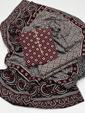 Ajrak Block Print 3 Pcs Lawn Suit with Neckline & Multani Khusa