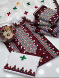 Ajrak Print Lawn Embroidered 3 Pcs Suits - Most Demanded Collection