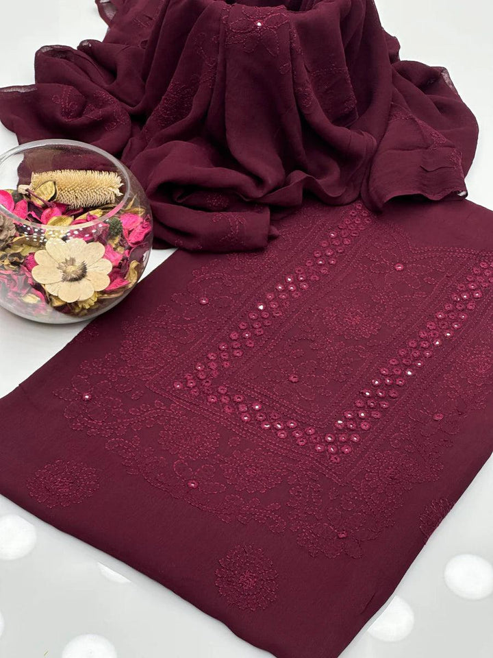 Shadow Sheesha Gala Work & Chikenkari 2 Pcs Dress BFchf001