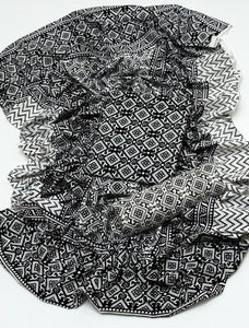 Ajrak Block Print 3 Pcs Lawn Suit with Neckline & Multani Khusa
