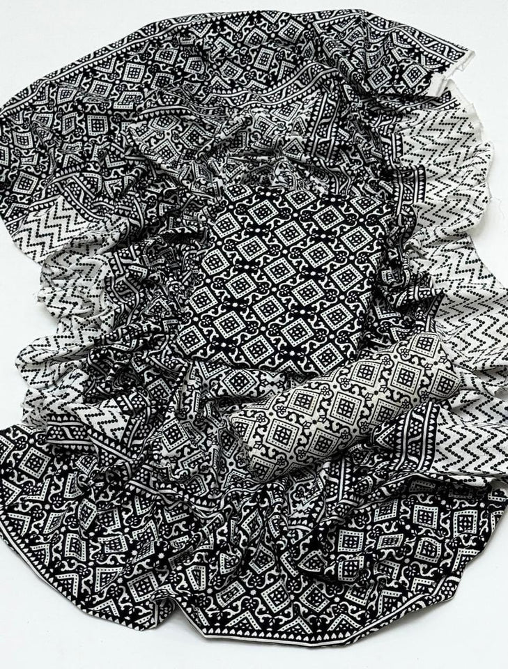 Ajrak Block Print 3 Pcs Lawn Suit with Neckline & Multani Khusa