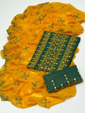 Cross Stich 9mm Embroidery 3 Pcs Lawn Suit with Multani Khusa