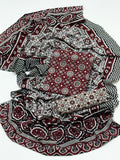 Ajrak Block Print 3 Pcs Lawn Suit with Neckline & Multani Khusa