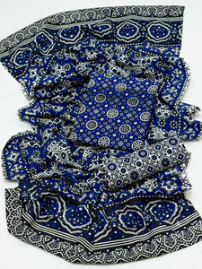 Ajrak Block Print 3 Pcs Lawn Suit with Neckline & Multani Khusa