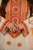 Unstiched 3 Pcs Lawn Balochi Tanka with 4 Side Border Dupatta with Multani Khusa