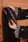 Black Cross Stich Aari Embroidery 3 Pcs Lawn Suit with Multani Khusa