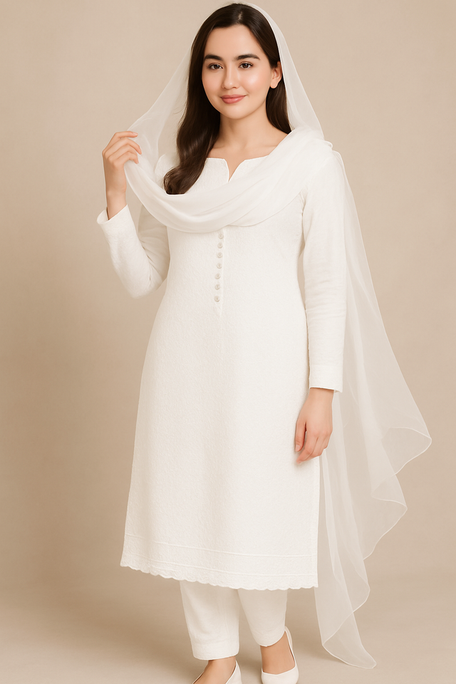 Muharram Special Chiken Embroided 3pc Dresses With Free Khussa 😍